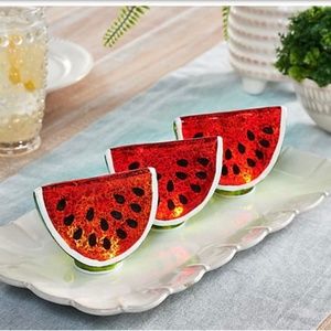 Set of 3 Illuminated Mercury Glass Watermelons by Valerie